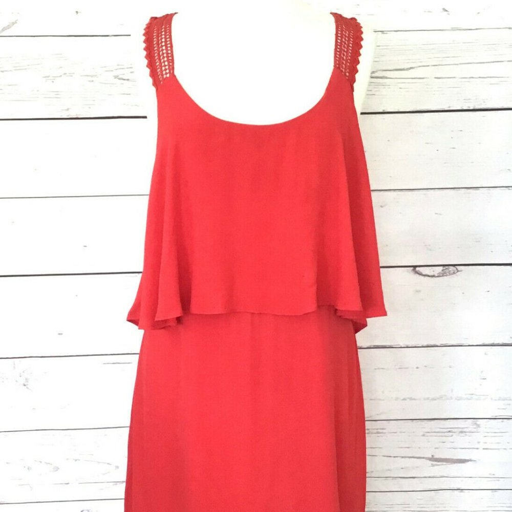 Anthropologie  Maeve Tisana Dress Red Tiered